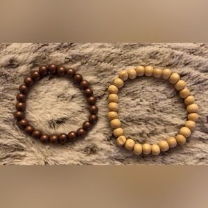 NWOT set of beaded bracelets - bronze and off-white